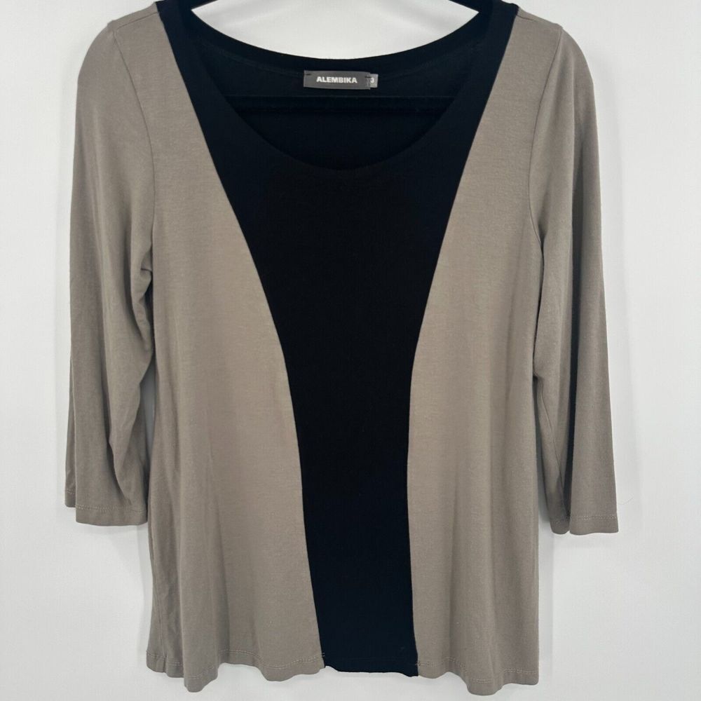 Alembika Tunic Top Women's‎ 3 Multi Lightweight Long Sleeve Round Neck Pullover